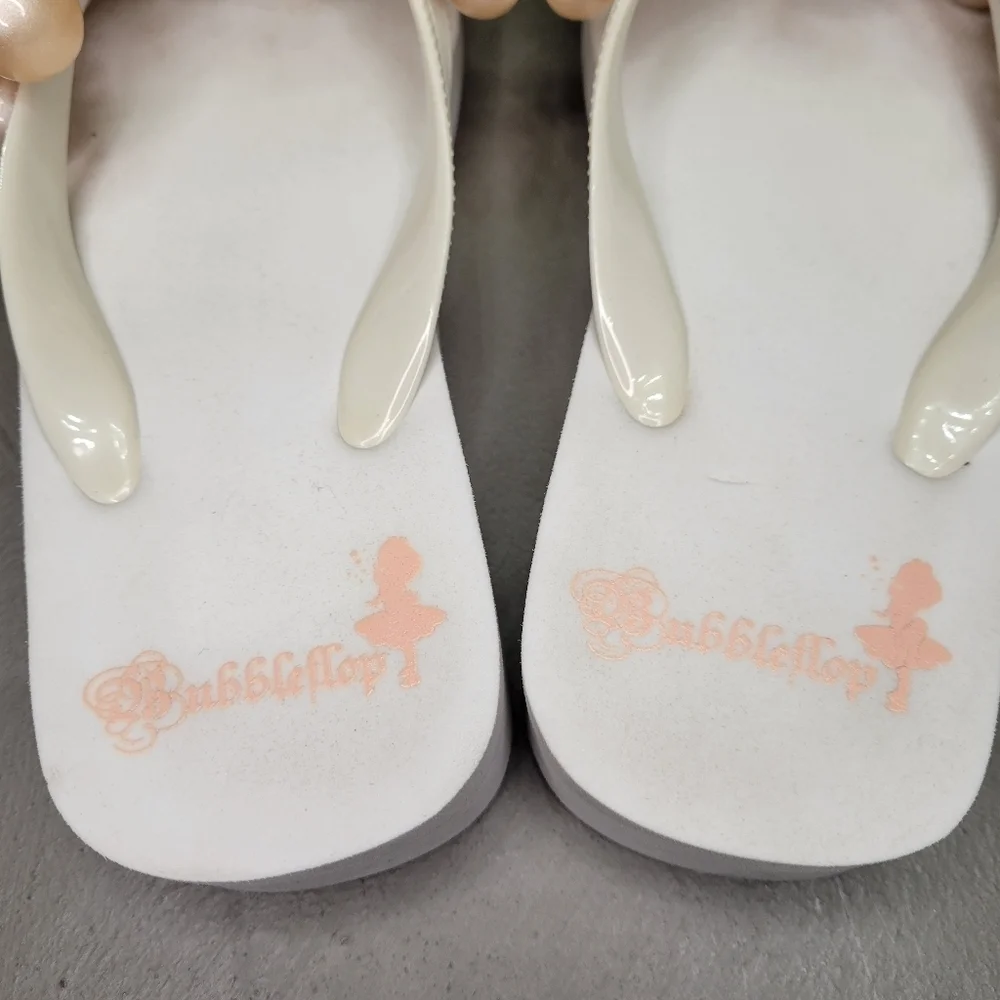 💍💎Platform Wedding Bridal Flipflops Women Size 6 [EUC] with Bubbles